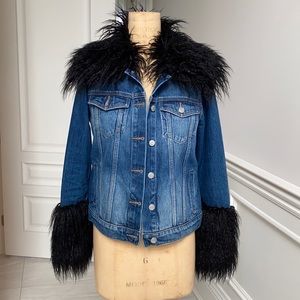 Fur denim jacket